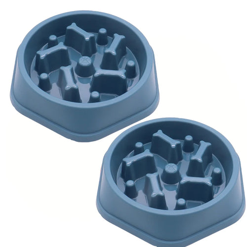 Lot de 2 Gamelles Anti-Glouton pour Chien & Chat — Ralentit les Repas, Base Antidérapante