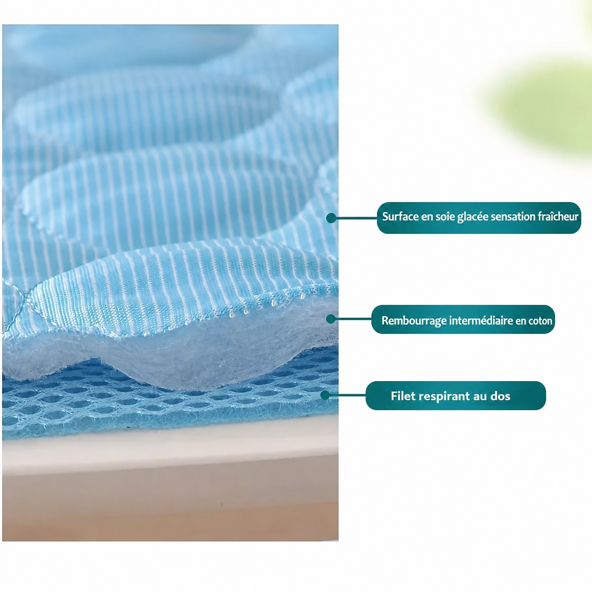 Tapis Rafraîchissant pour Chien & Chat — Soie Glacée — detail du tissu