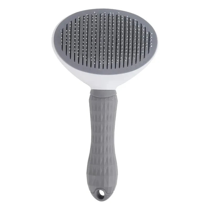 Brosse auto-nettoyante grise pour chien et chat