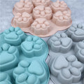 Moule à friandises glacées pour chien — 7 empreintes de patte, silicone rose