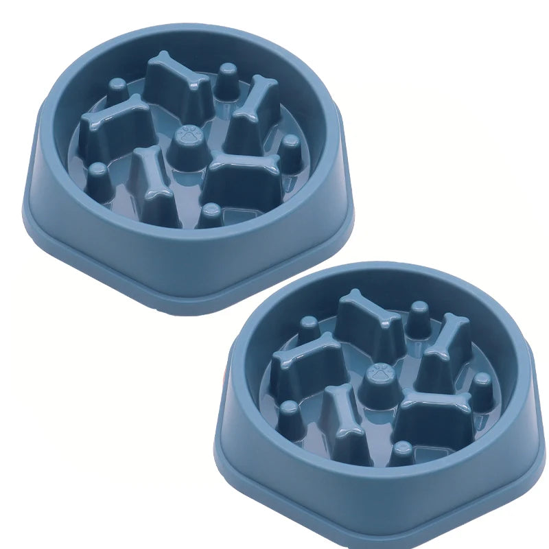 Lot de 2 Gamelles Anti-Glouton pour Chien & Chat — Ralentit les Repas, Base Antidérapante