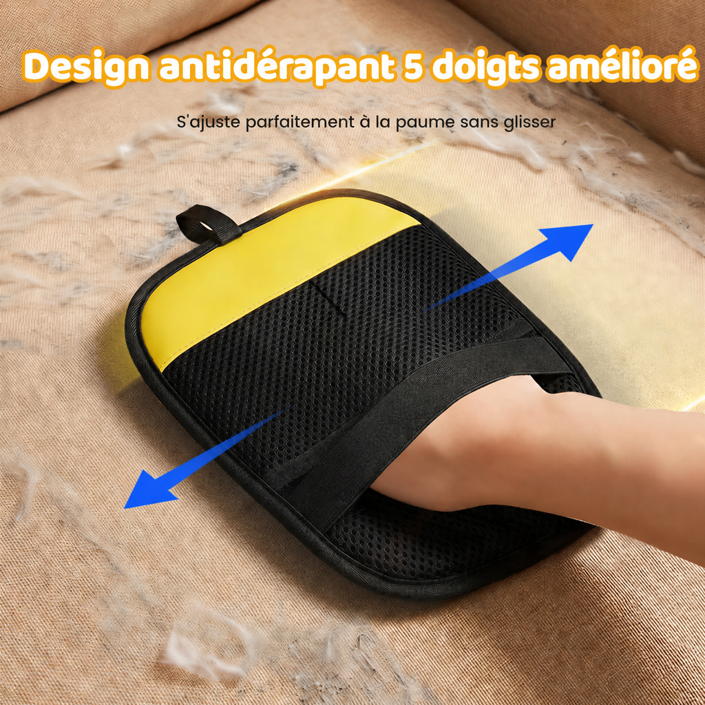 Gant de toilettage anti-poils pour chien et chat