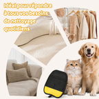 Gant de toilettage anti-poils pour chien et chat