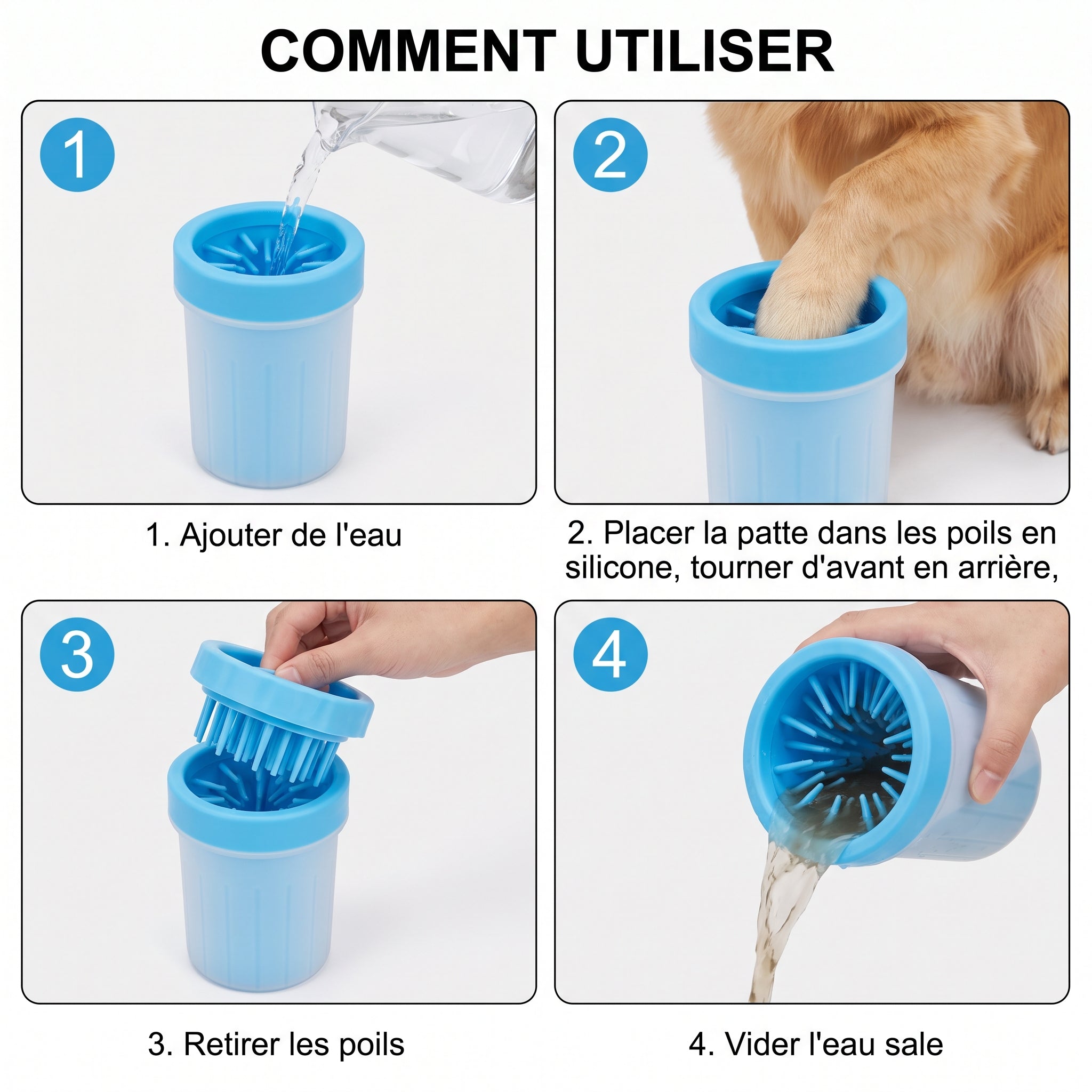 Gobelet nettoie-pattes en silicone pour chien — visuel 4