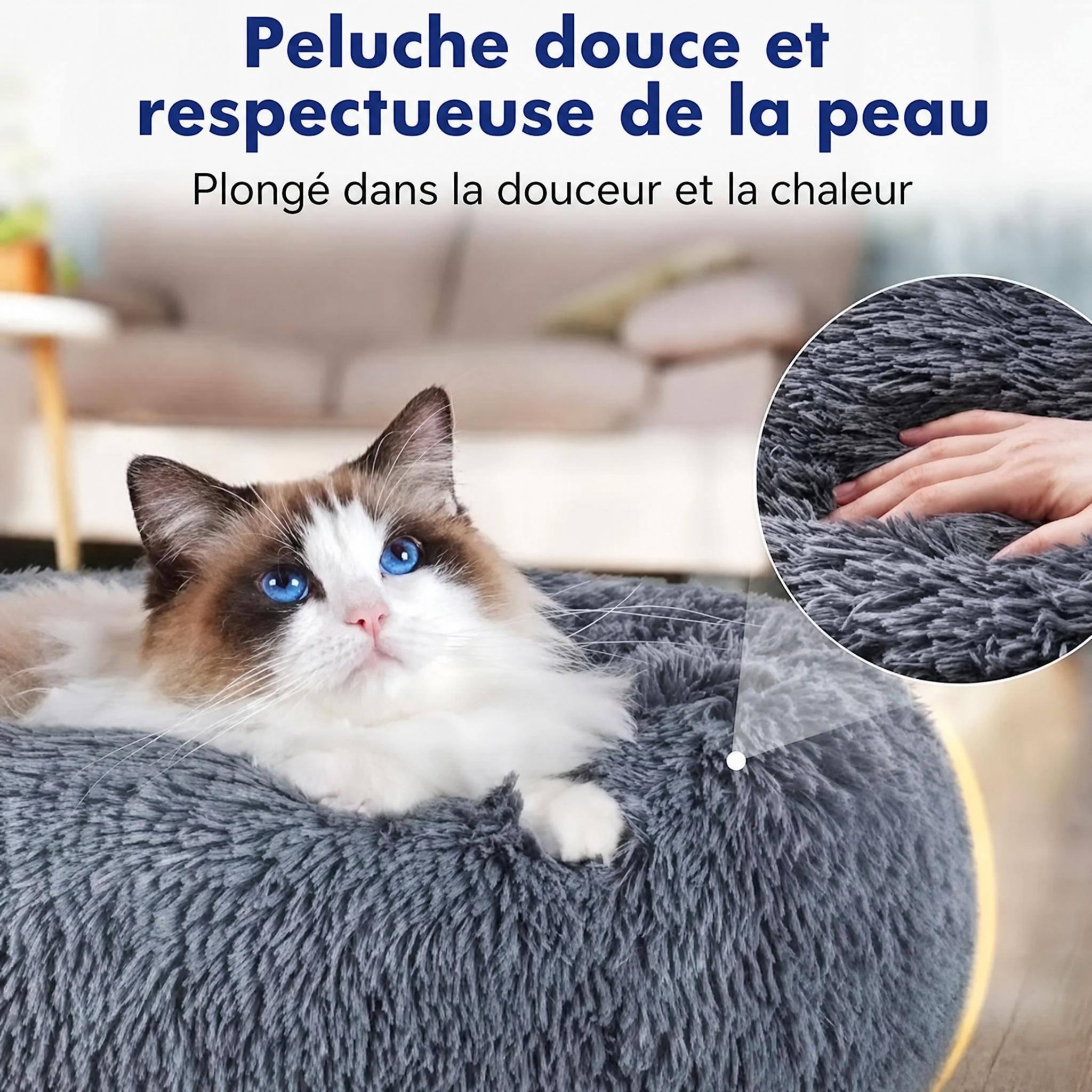 Lit donut moelleux pour chien et chat — visuel 2