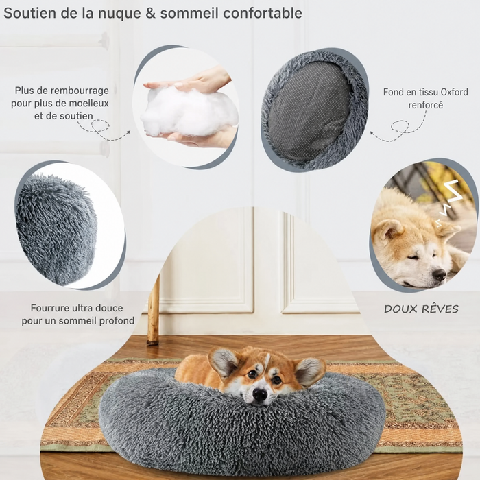 Lit donut moelleux pour chien et chat — visuel 3