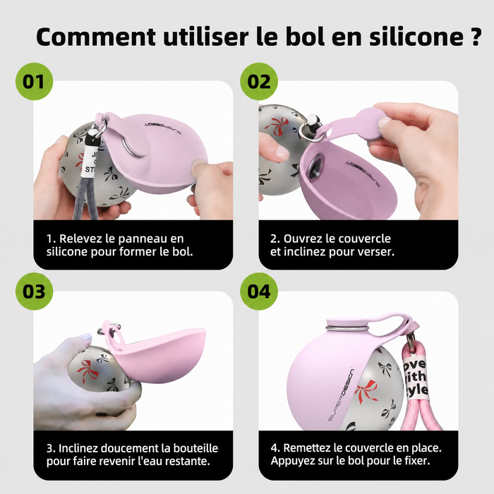 Gourde nomade 2-en-1 pour chien