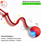 Balle interactive rouge à queue mobile