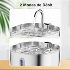 Fontaine à Eau Inox 2,2 L pour Chat & Chien — 2 modes de debit