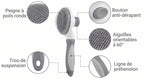 Brosse auto-nettoyante grise pour chien et chat