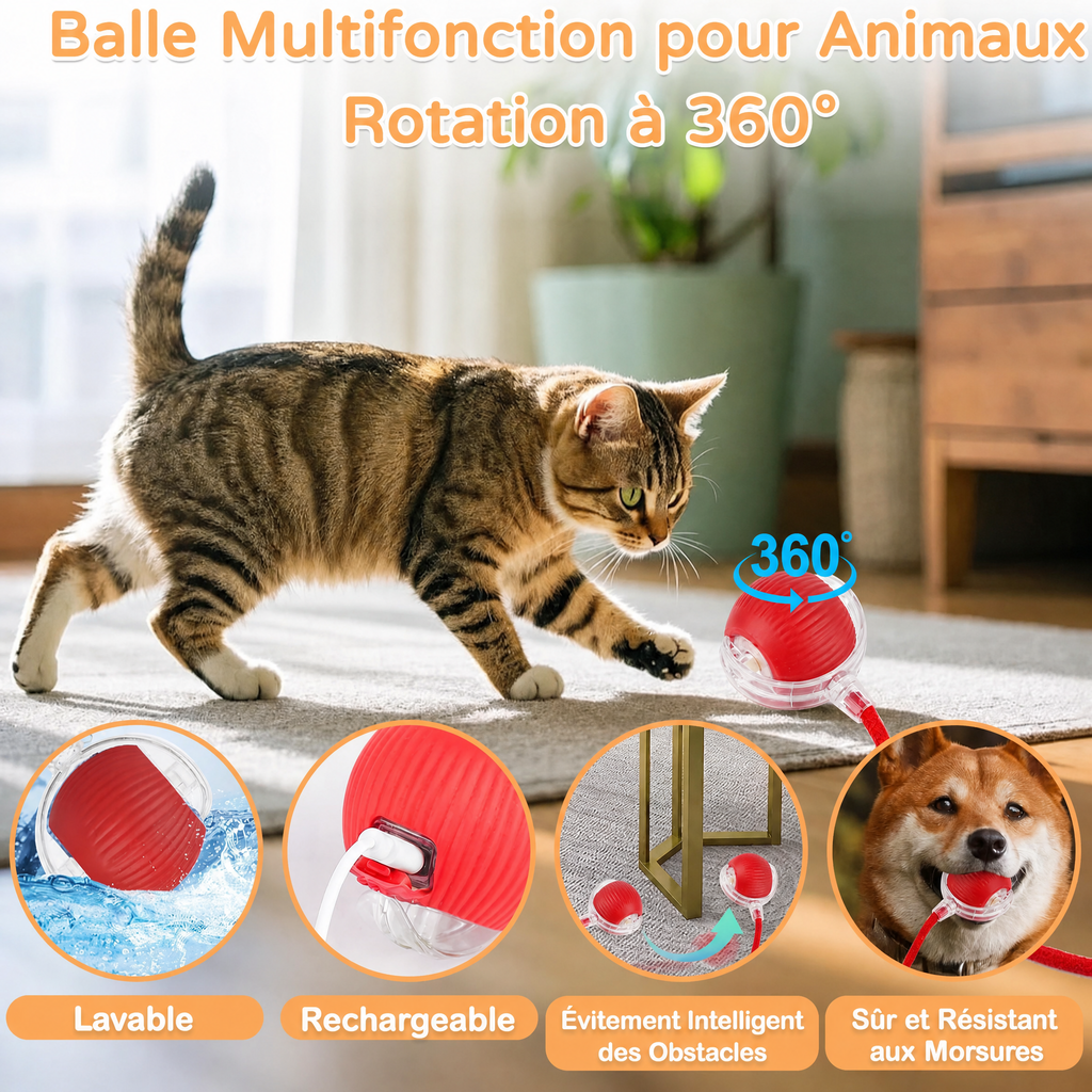 Balle rouge en mouvement