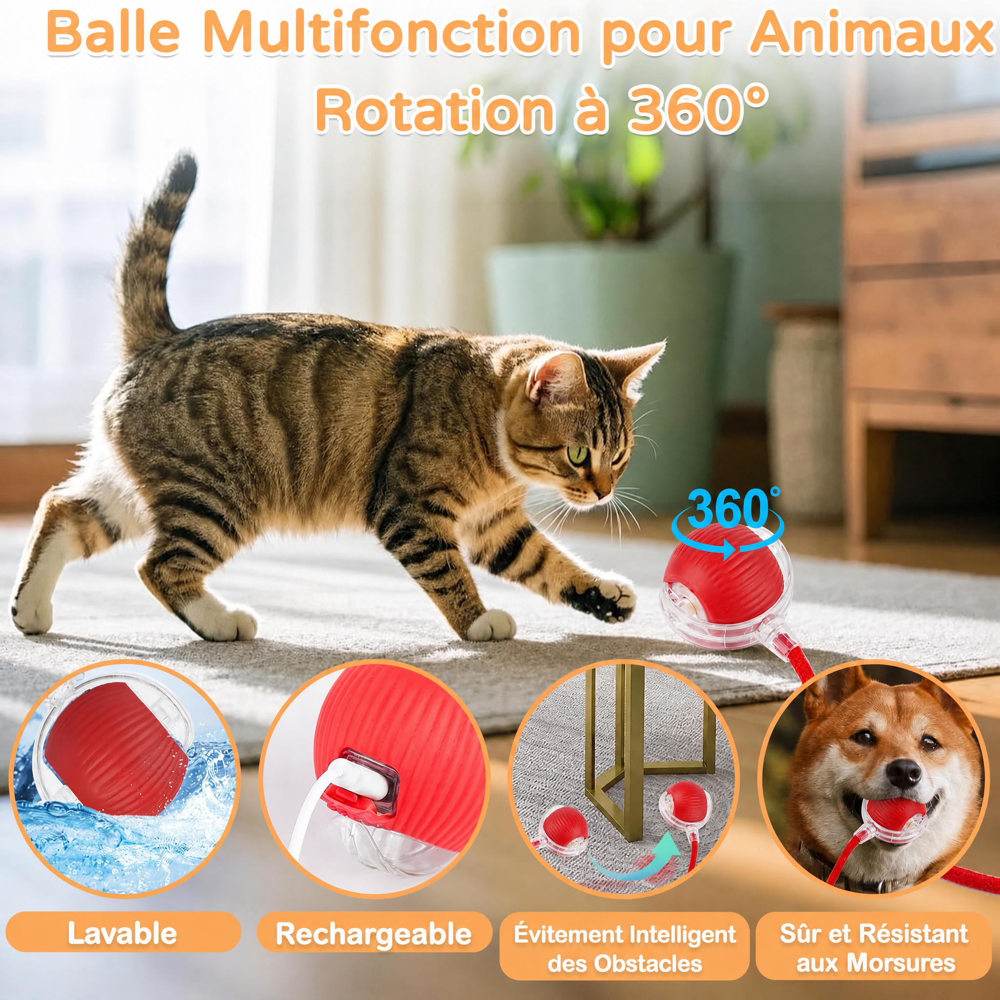 Balle rouge en mouvement