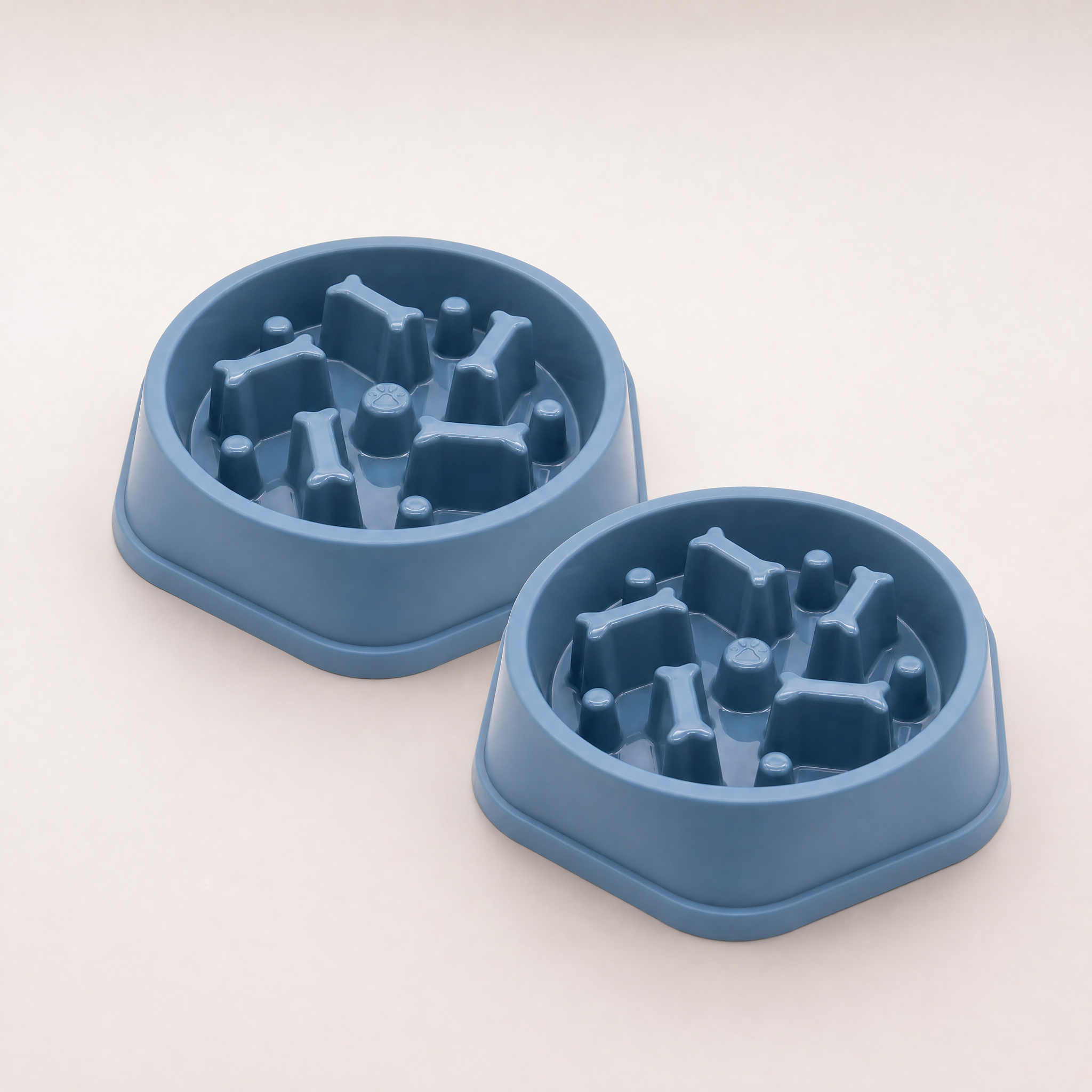 Lot de 2 gamelles anti-glouton bleu clair
